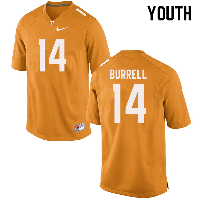 Youth #14 Warren Burrell Tennessee Volunteers College Football Jerseys Sale-Orange